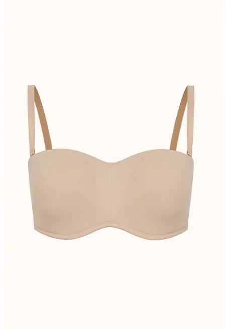 Сутиен тип бандо с оформящ ефект - Светло бежово
