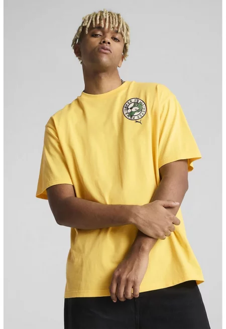 Тениска с лого на гърба - Зелен/Жълт