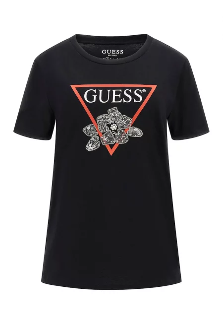 Тениска с пайети и лого