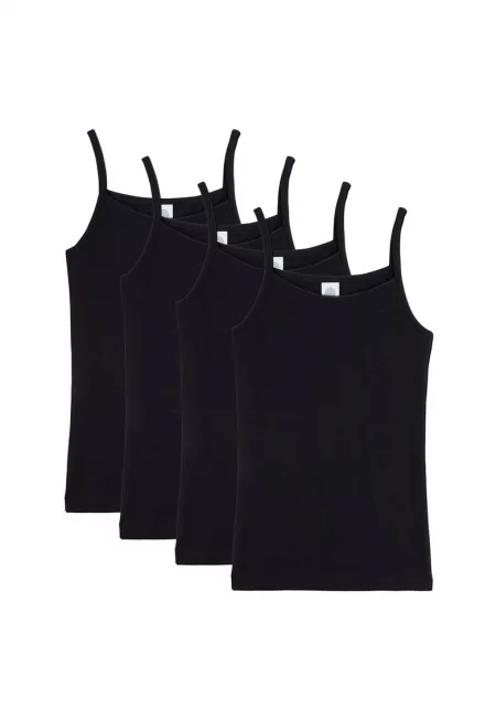 Топ с изчистен десен - 4 броя - Черен