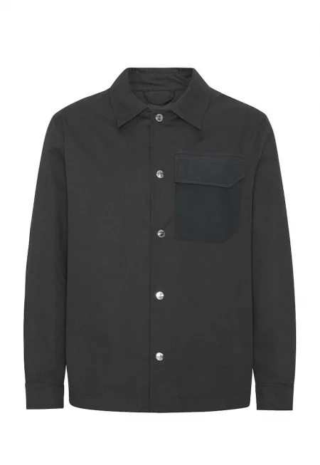 Универсална риза с джоб и голям принт на гърба на емблематичното цвете ISNURH - Черен