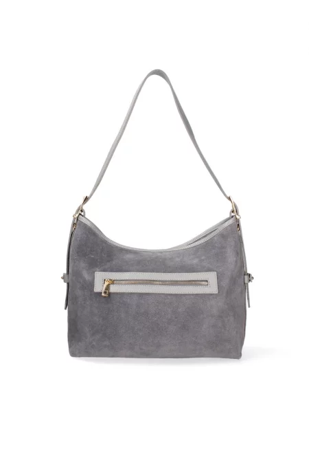 Велурена чанта за рамо Araminta Pro - Сив