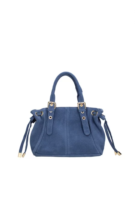 Велурена чанта за рамо Elara с цип