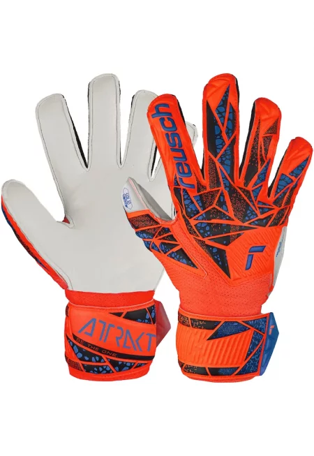 Вратарски ръкавици  Attrakt Solid Finger Support Junior - За деца - Оранжев/Син