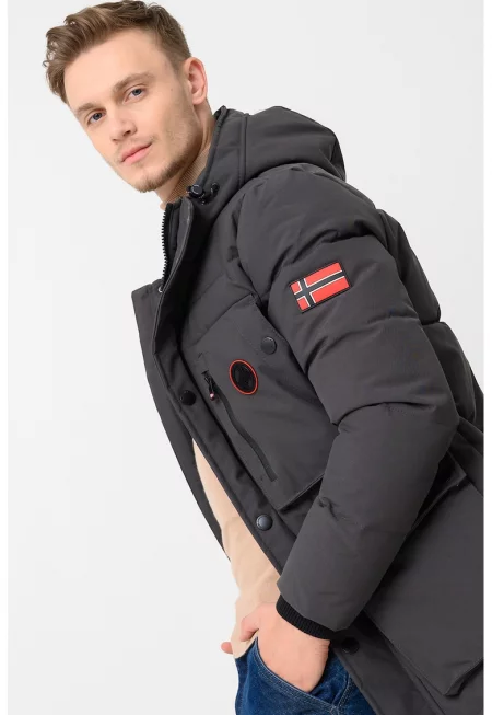 Зимно яке Albert с вата и качулка - Tъмносив