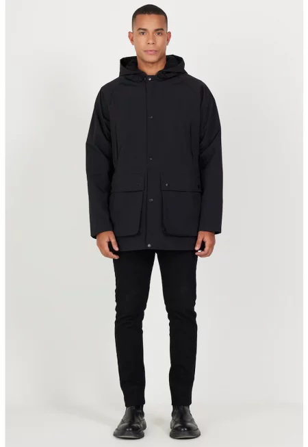 Зимно яке с качулка и джобове