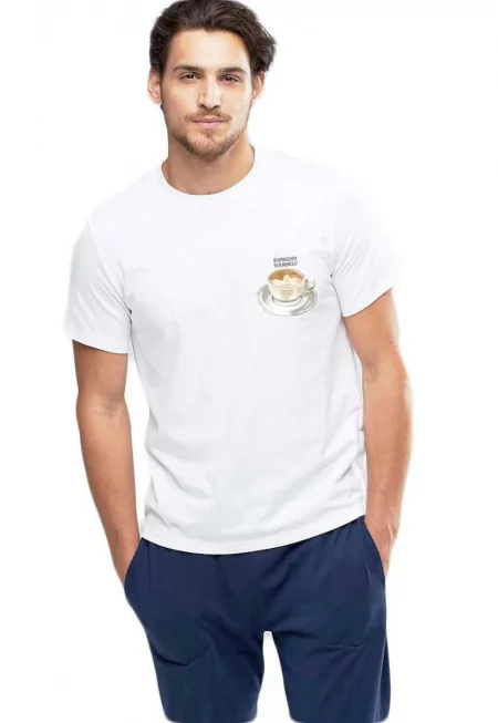 Бяла мъжка тениска - Espresso Yourself I