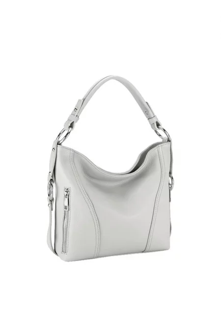 Чанта от естествена кожа 124 - Светло сив