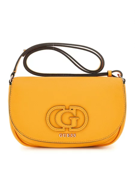 Чанта през рамо от еко кожа с лого - Оранжев