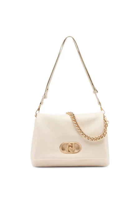 Чанта през рамо от еко кожа с регулируема презрамка - Бежов