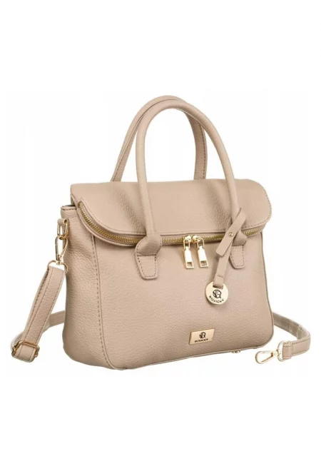 Чанта тип тоут -  бежова - 19.5x30x10см - с едно отделение и пет допълнителни джоба - с две дръжки и дълга сваляща се презрамка.