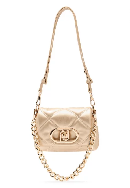 Чанта за рамо Lapuffy от еко кожа - Бежов