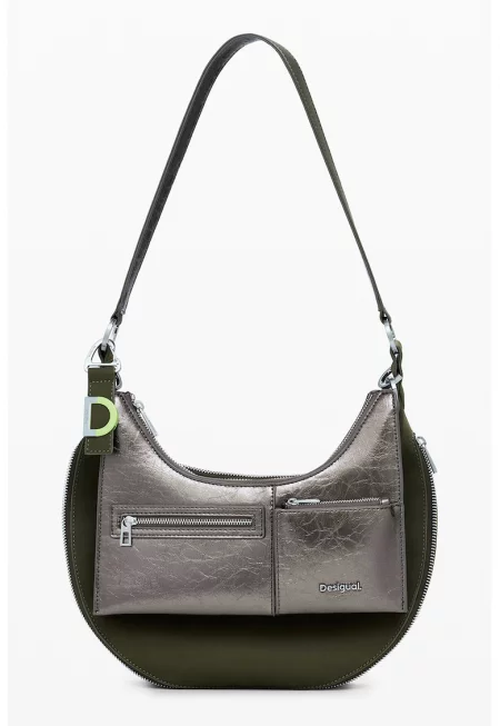 Чанта за рамо от еко кожа - Тъмнозелен