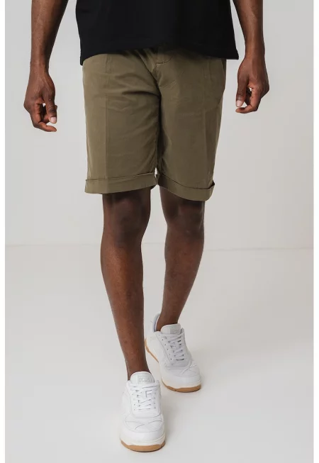 Чино бермуди с памук и лиосел - Зелени аспержи