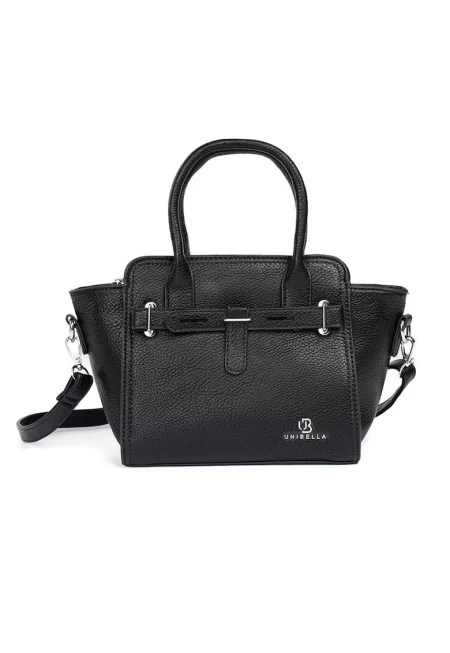 Дамска чанта  черна със сребристи елементи - практична и елегантна - за специални поводи - 30x40см