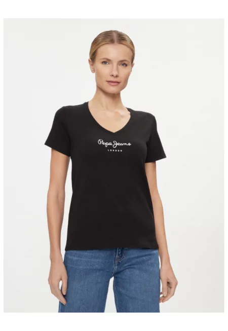 Дамска тениска -  303438562 - Памук - Черен