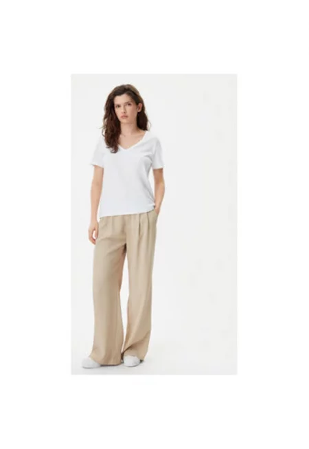 Дамска тениска -  305290656 - Органичен памук - Бяла - Бял