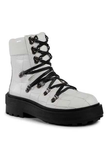 Дамски боти -  207645639 - Естествена кожа - Бял - Бял