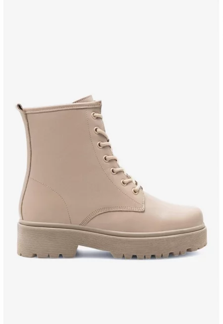 Дамски боти  5904862924939 - Естествена кожа - Бежов