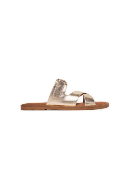 Дамски джапанки - 2-27109-44 -  Естествена кожа - Златни