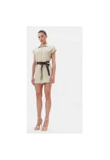 Дамски гащеризон  FS25SO1001W70901 - Вискоза/Лен - Бежов - Бежов