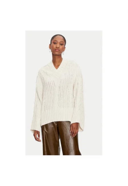 Дамски пуловер -  304396731 - Полиестер - Бежов - Бежов