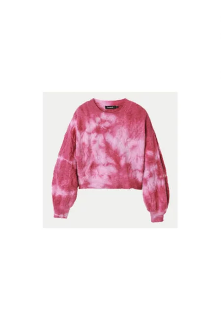 Дамски пуловер -  304477492 - Акрил/Полиестер/Полиамид - Розов - Розово