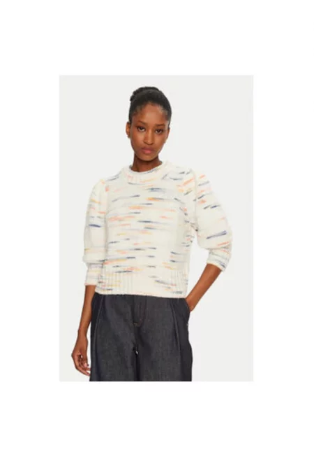 Дамски пуловер -  304891373 - Вълна/Полиамид - Бежов