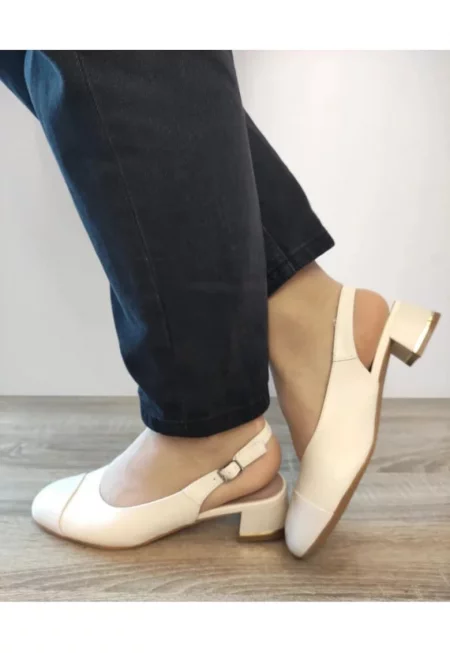 Дамски сандали  60005B 52-N Елегантни - крем с лак - Крем