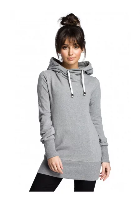 Дамски суичър - Памук/Еластан - Сив2