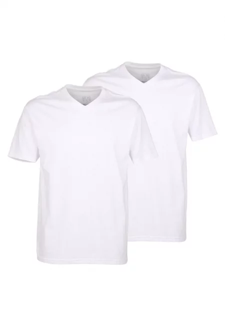 Едноцветни шпиц тениски - 2 броя - Бял
