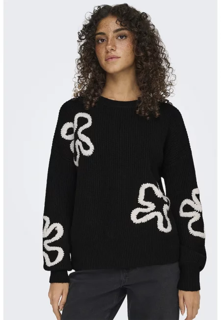 Флорален пуловер с вълна