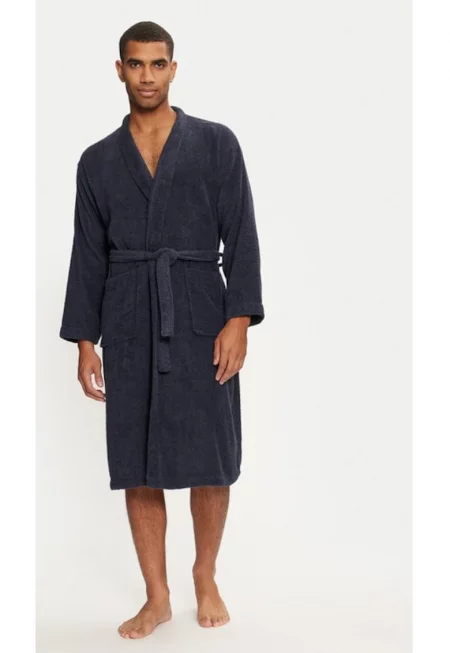 Халат за баня Jack&Jones 12243624 тъмносин - памук