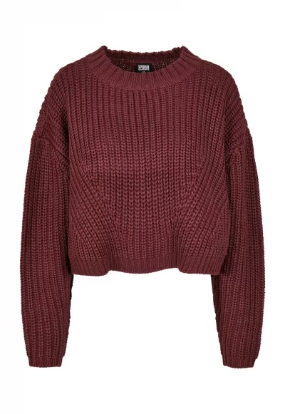 Къс пуловер с паднали ръкави