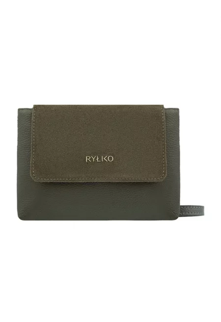 Кожена чанта през рамо - Каки