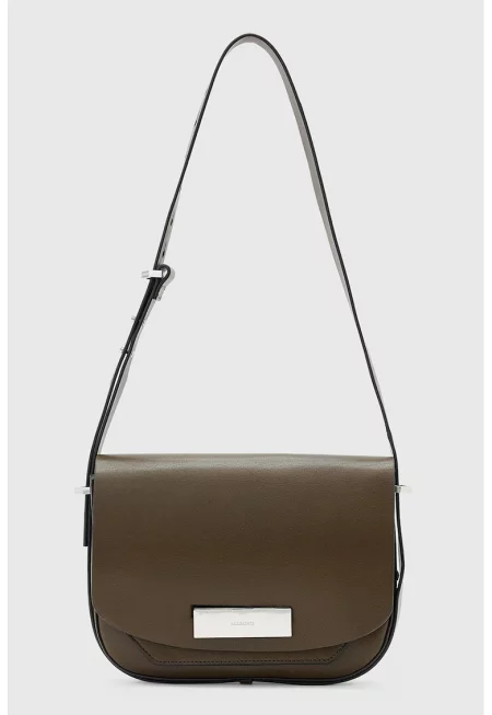 Кожена чанта през рамо с регулируема презрамка