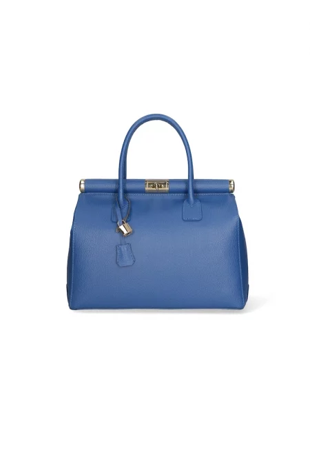 Кожена чанта с отделяща се презрамка - Кралско Синьо