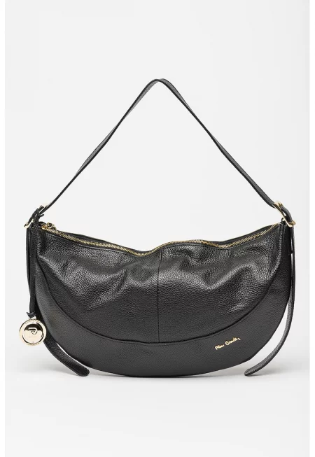 Кожена чанта за рамо - Черен