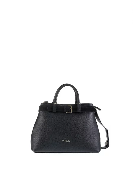 Кожена чанта за рамо Lumina Chic с декоративна тока