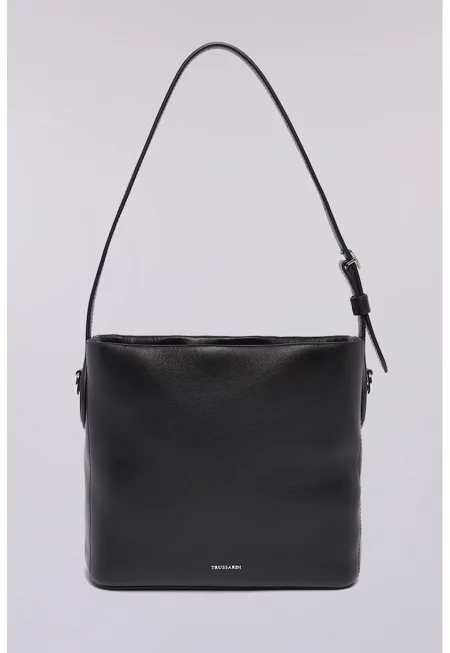 Кожена хобо чанта с лого