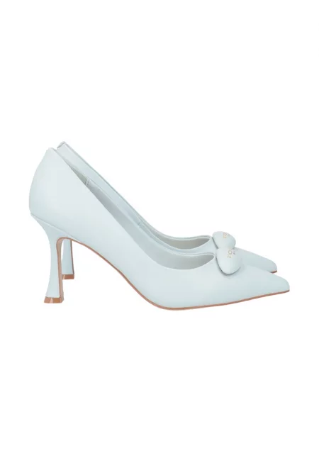 Кожени обувки Jasmine с остър връх - Ледено синьо