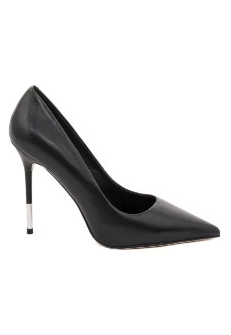 Linda Leather Stiletto Shoes - Черен