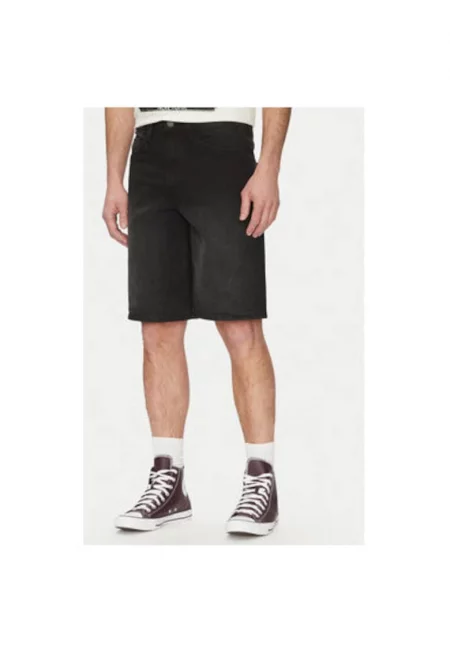 Мъжки дънкови шорти  20718406 - Памук/Еластан - Черен - Черен
