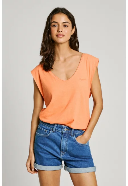 Памучна тениска с шпиц