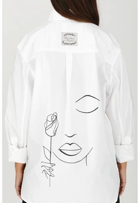 Ръчно рисувана риза - Черен/Бял