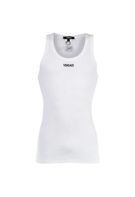 Рипсен танк топ с лого - Бял