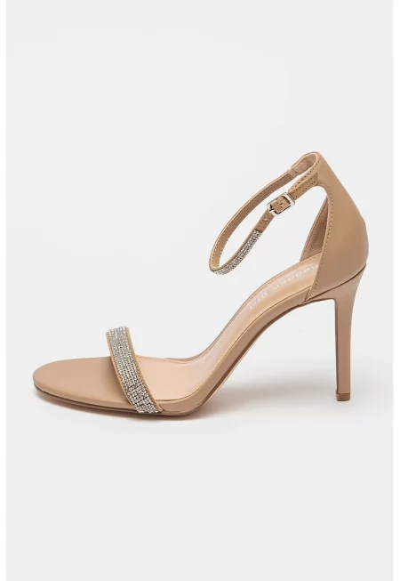 Сандали стилето Brazen R - Тъмнокафяв/Сребрист