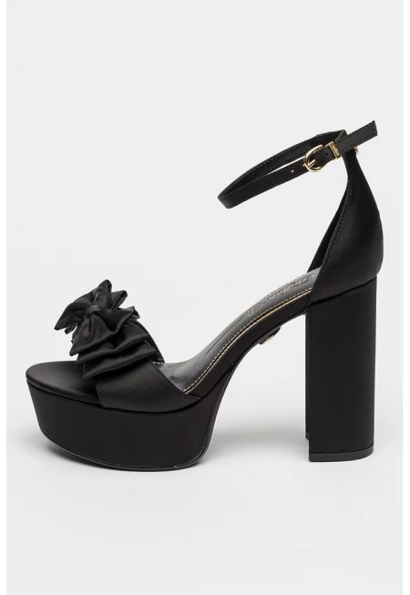 Сатинирани сандали Jessie - Черен