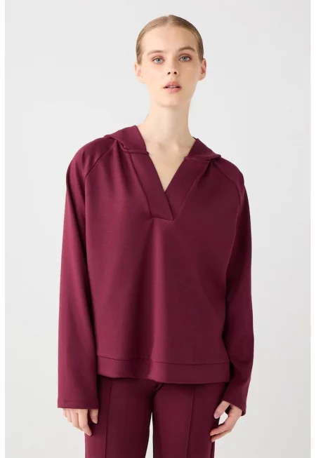 Шпиц худи - Тъмновиолетов