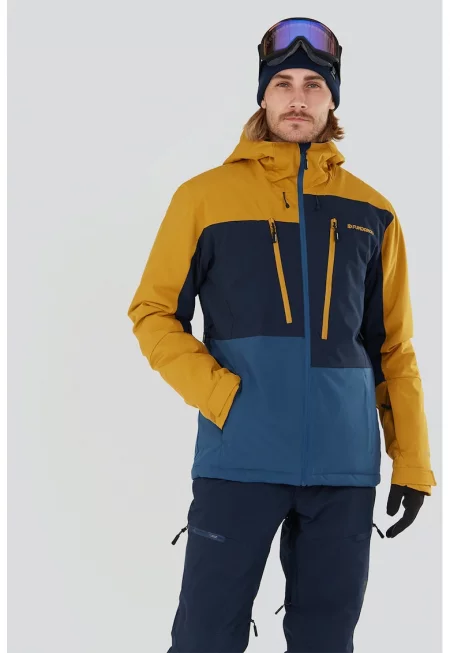 Ски яке Atlas Allmountain с качулка - Тъмносин/Синапено жълто